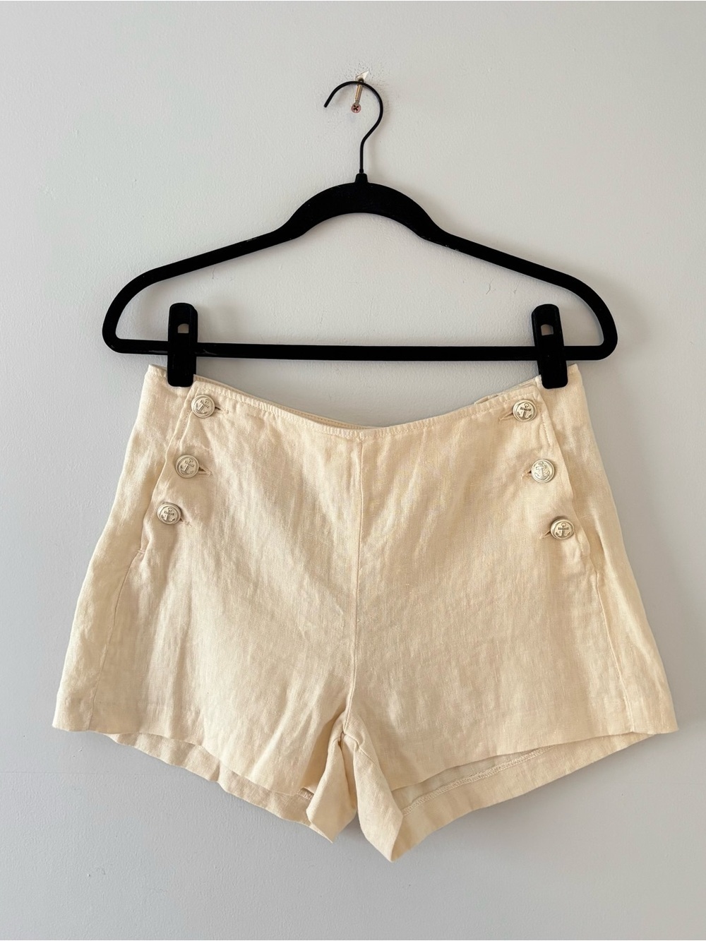 L’AGENCE NWT Linen Jude Sailor Shorts High-Rise 3” Bottoms Buttons Summer